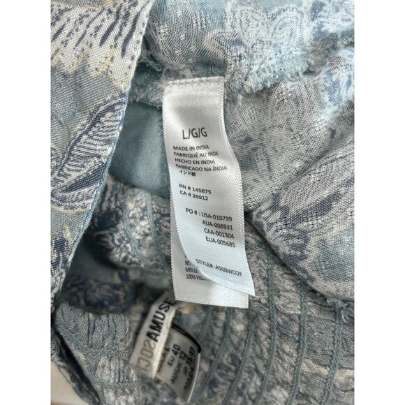 AMUSE SOCIETY Crop Cami Tank Sz L Spaghetti Strap Floral Paisley Button Crop Top - Picture 7 of 8